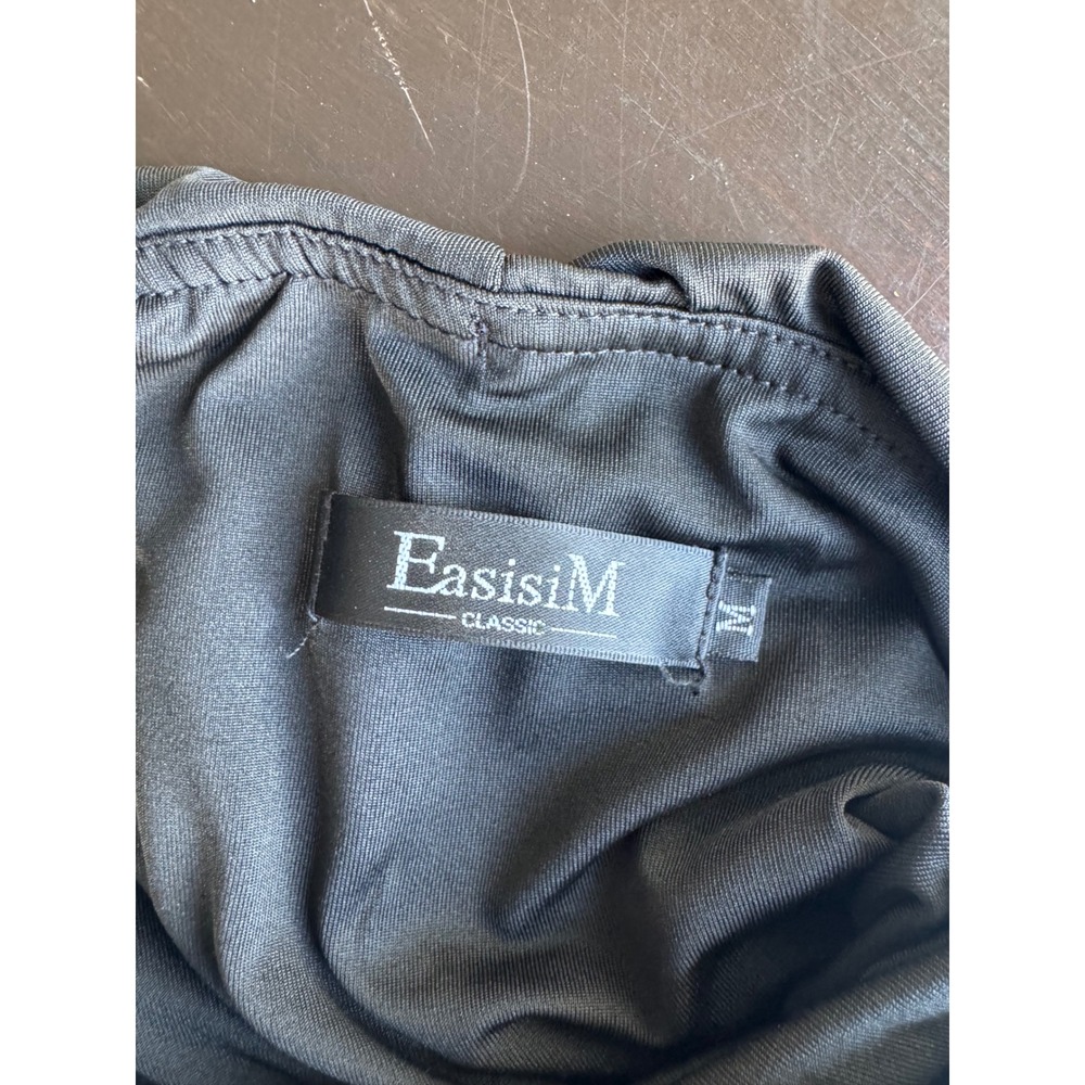 EasisiM Classic Black Ruched Mini Skirt Ruffle Hem Stretchy Size M - Picture 5 of 6